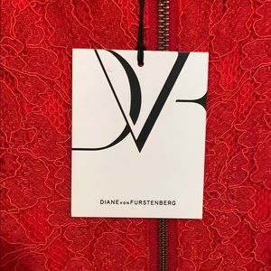 NWT DVF Red Lace Dress
